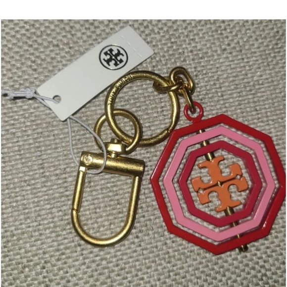 Tory Burch Red and Gold Key Holder - Picture 2 of 3